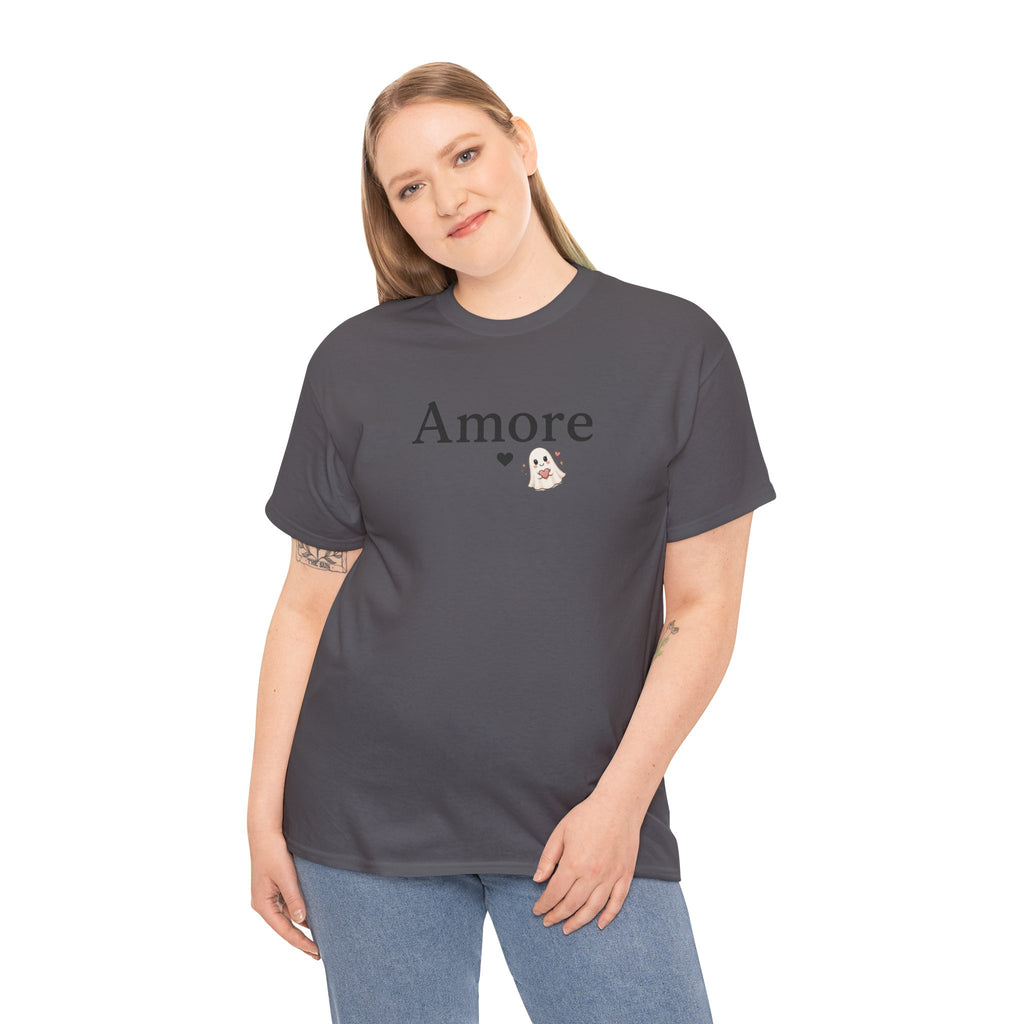 Women's Amore Halloween Icon Palm Trees & Pumpkin Spice Graphic T-Shirt
