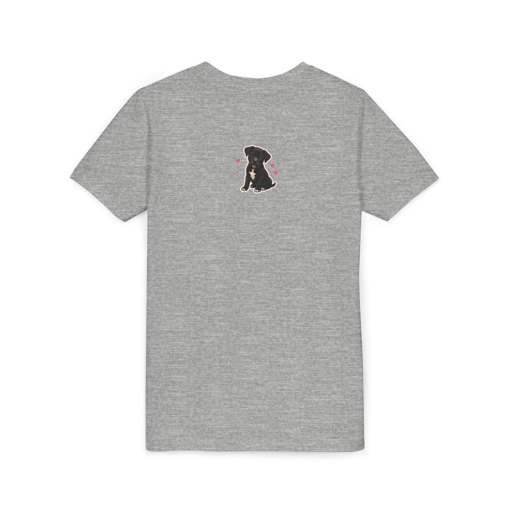 Youth Colorful "Team Amore" with Heart & Puppy Graphic T-Shirt