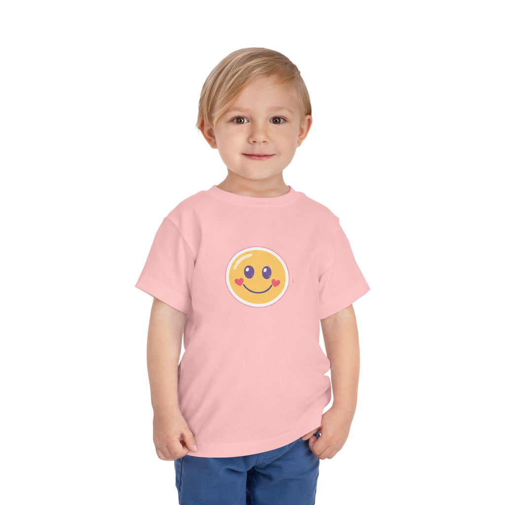 Toddler T-Shirt Smiley Face Be Happy. Be You. Backprint