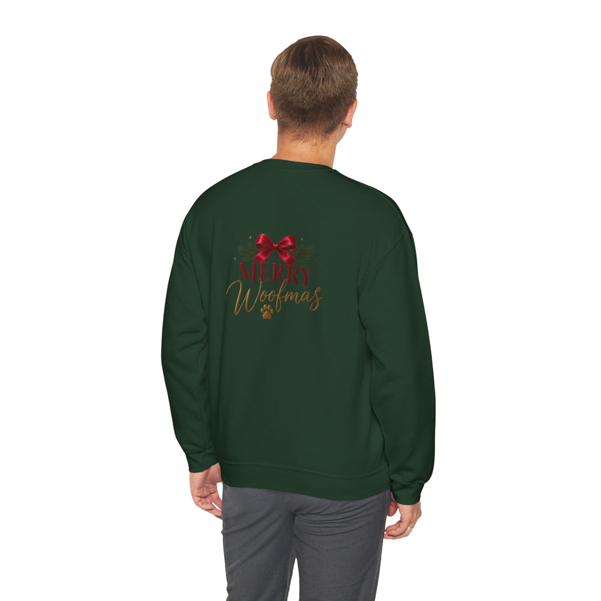 Peace Love Paws Merry Woofmas Christmas Dog Lover Crewneck Sweatshirt
