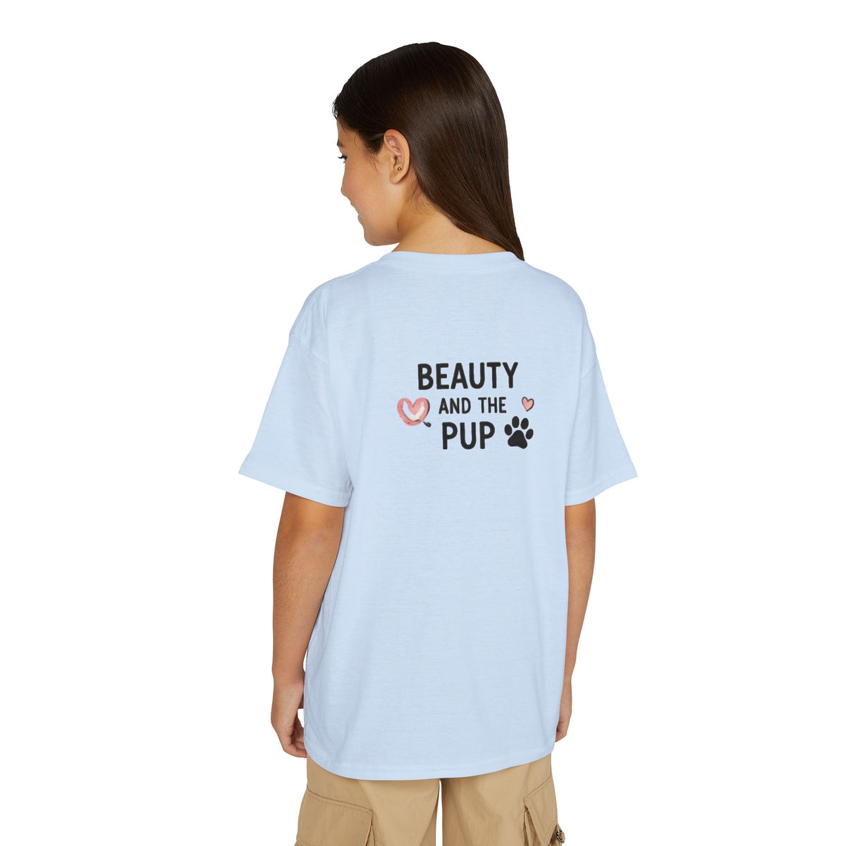 Youth T‑Shirt "Beauty and the Pup" Cute Puppy Graphic Tee