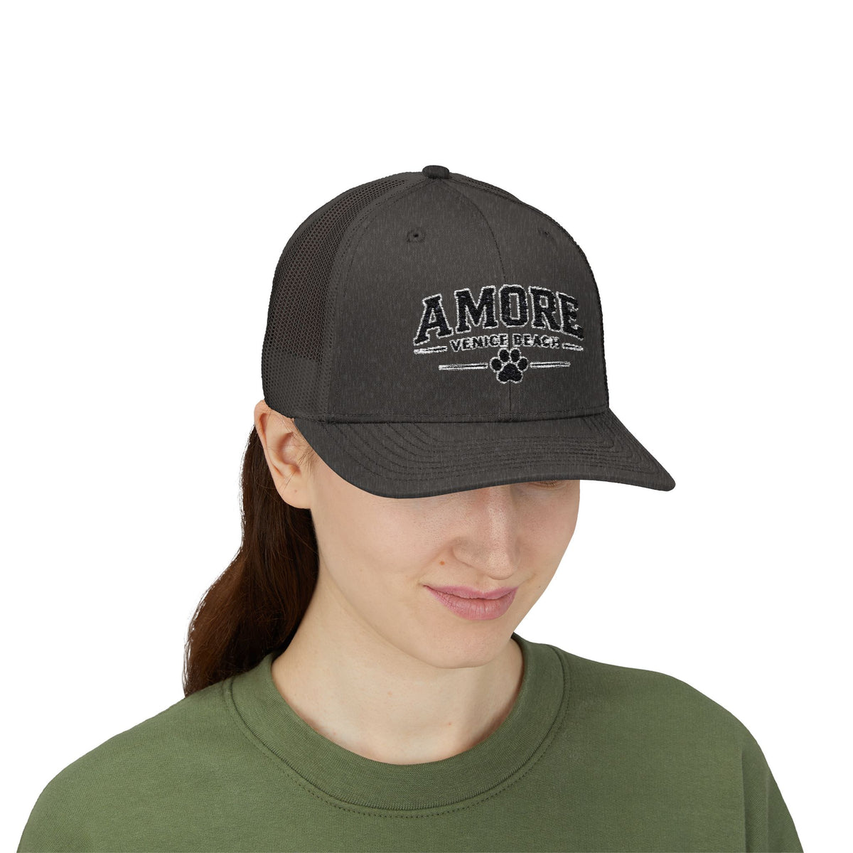 Adult Amore Venice Beach Graphic Trucker Cap | Embroidered Snapback