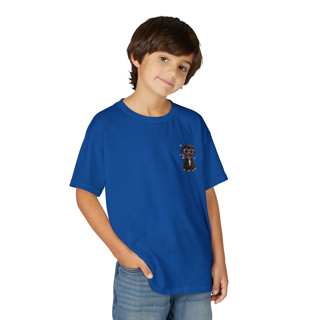 Youth T‑Shirt "Beauty and the Pup" Cute Puppy Graphic Tee