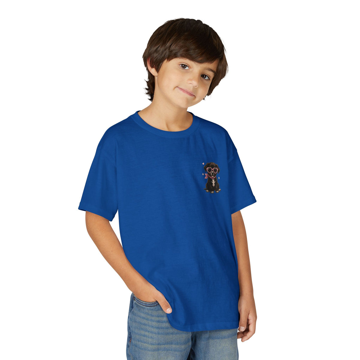 Youth T‑Shirt "Beauty and the Pup" Cute Puppy Graphic Tee
