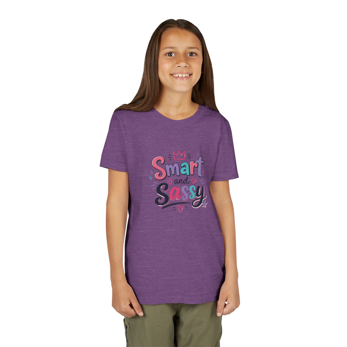 Youth Girls Smart and Sassy Pink & Purple Amore Graphic T-Shirt