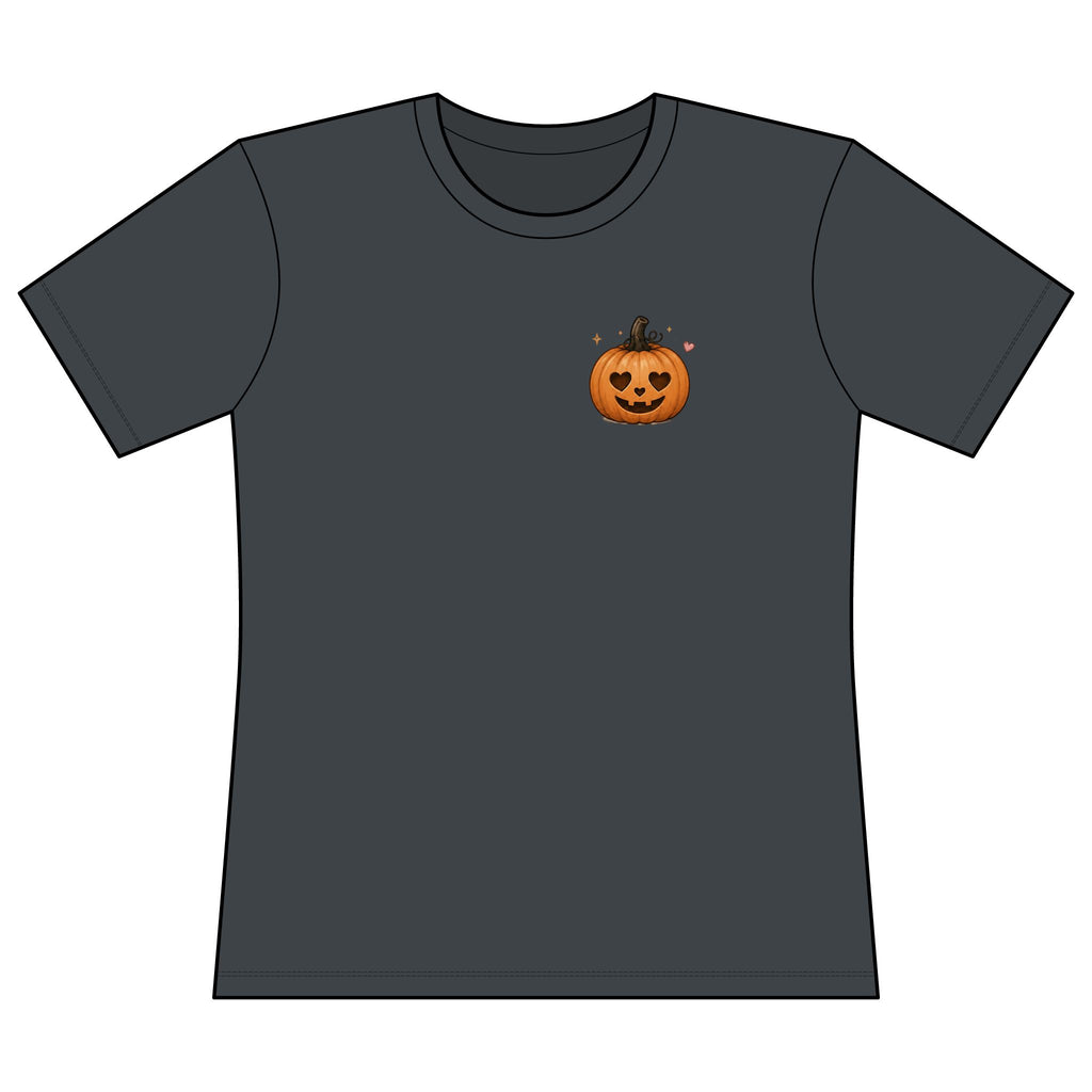 Womens Tee Halloween Icon Amore Heart Back Graphic