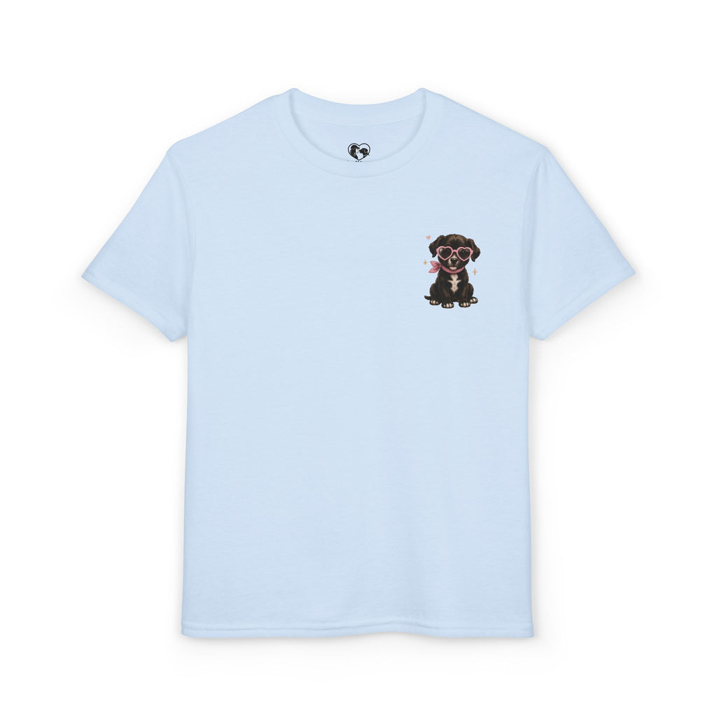 Youth T‑Shirt "Beauty and the Pup" Cute Puppy Graphic Tee