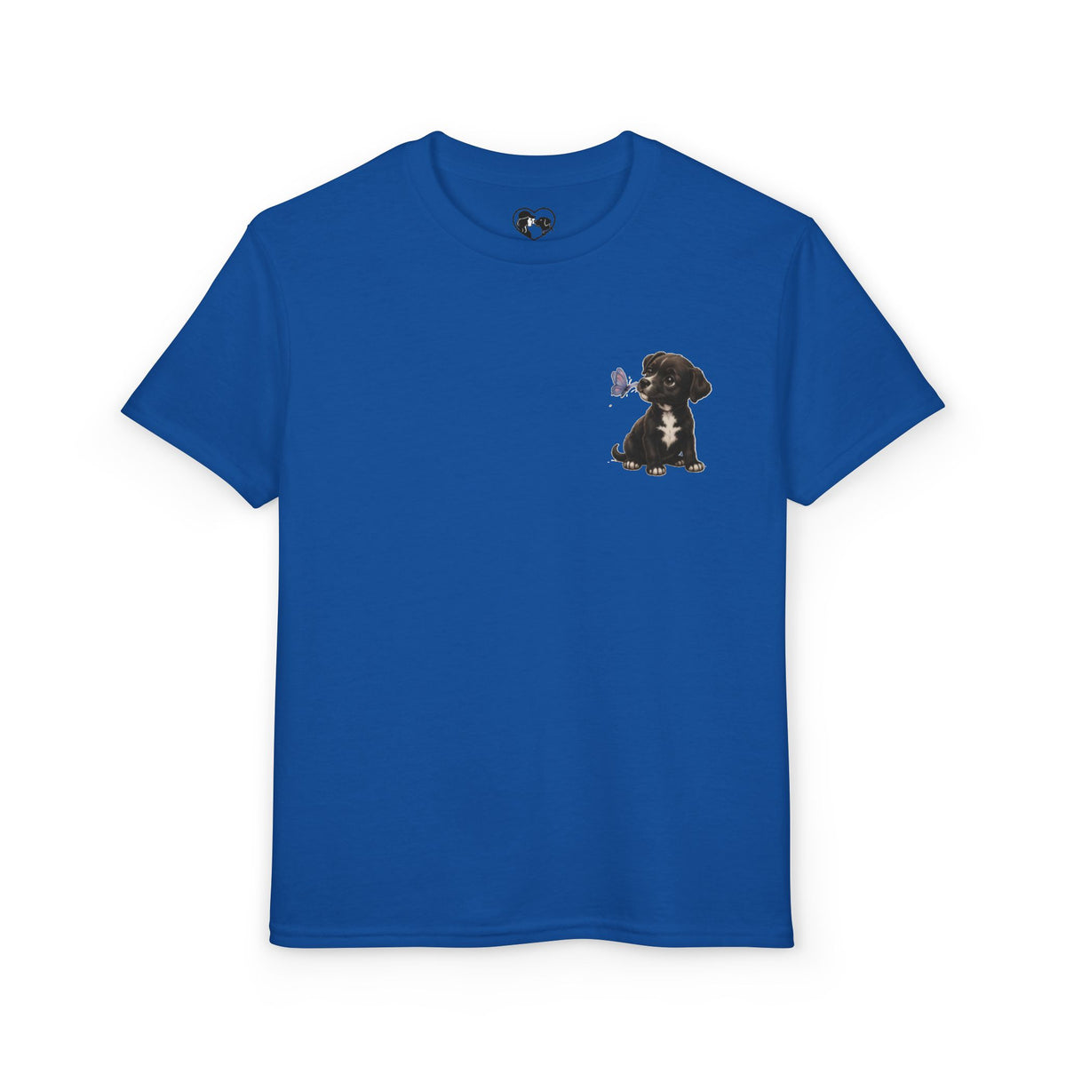 Youth T-Shirt Cute Puppy Front & “Be Happy. Be You.” Back