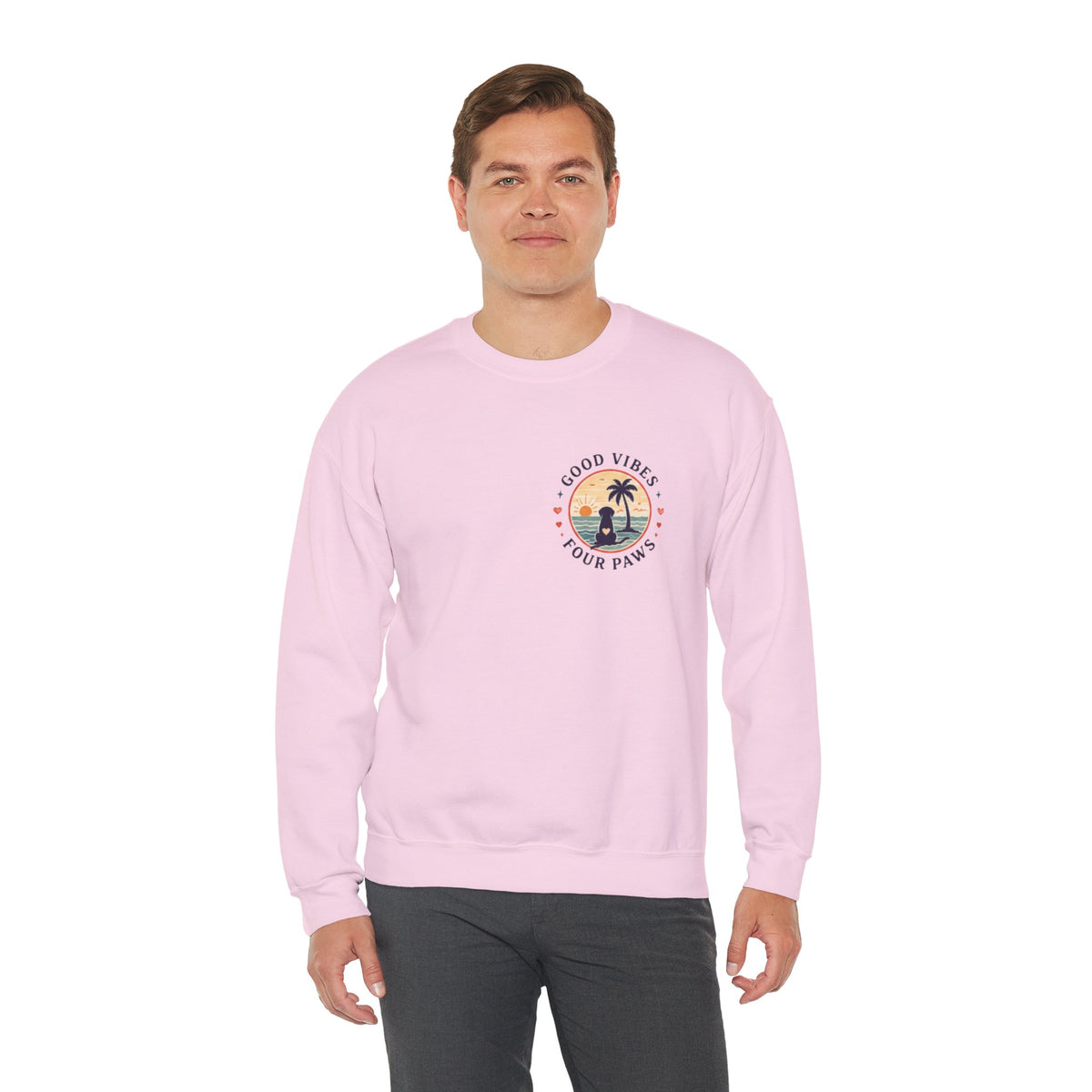 Unisex "Good Vibes" Crewneck Sweatshirt Keep It Simple Retro Camper Van