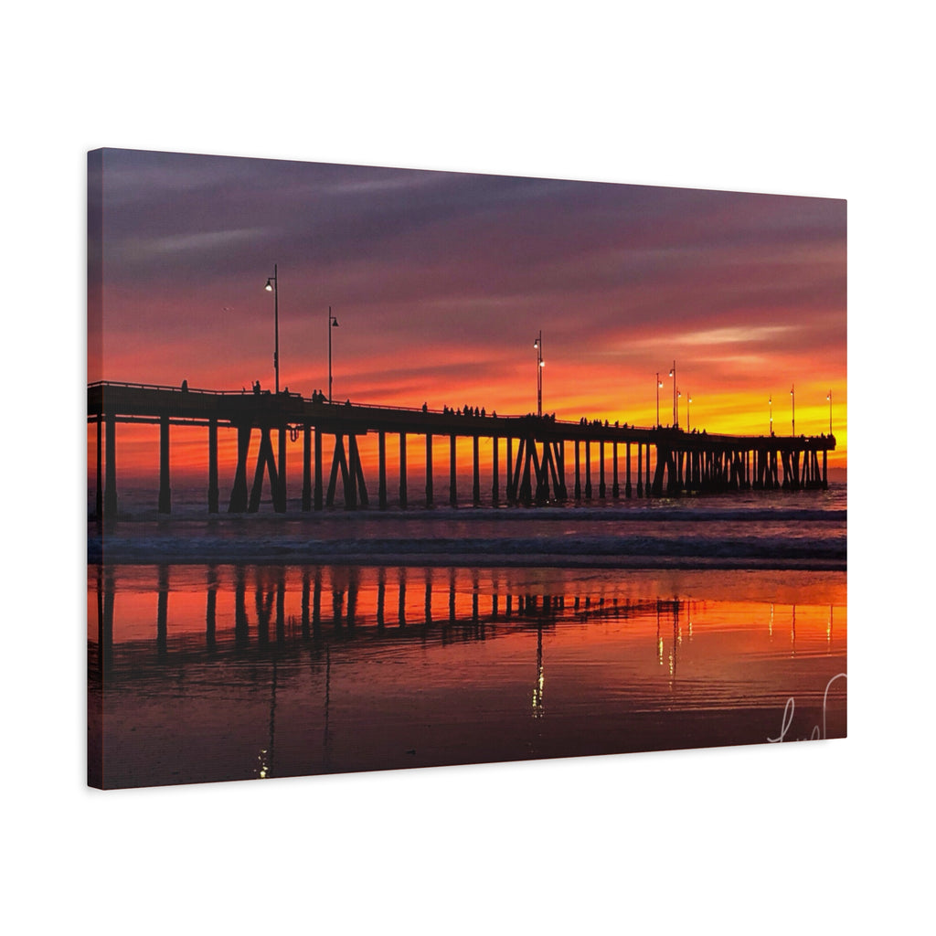 Sunset Pier Canvas Print — Matte Stretched Wall Art (1.25")