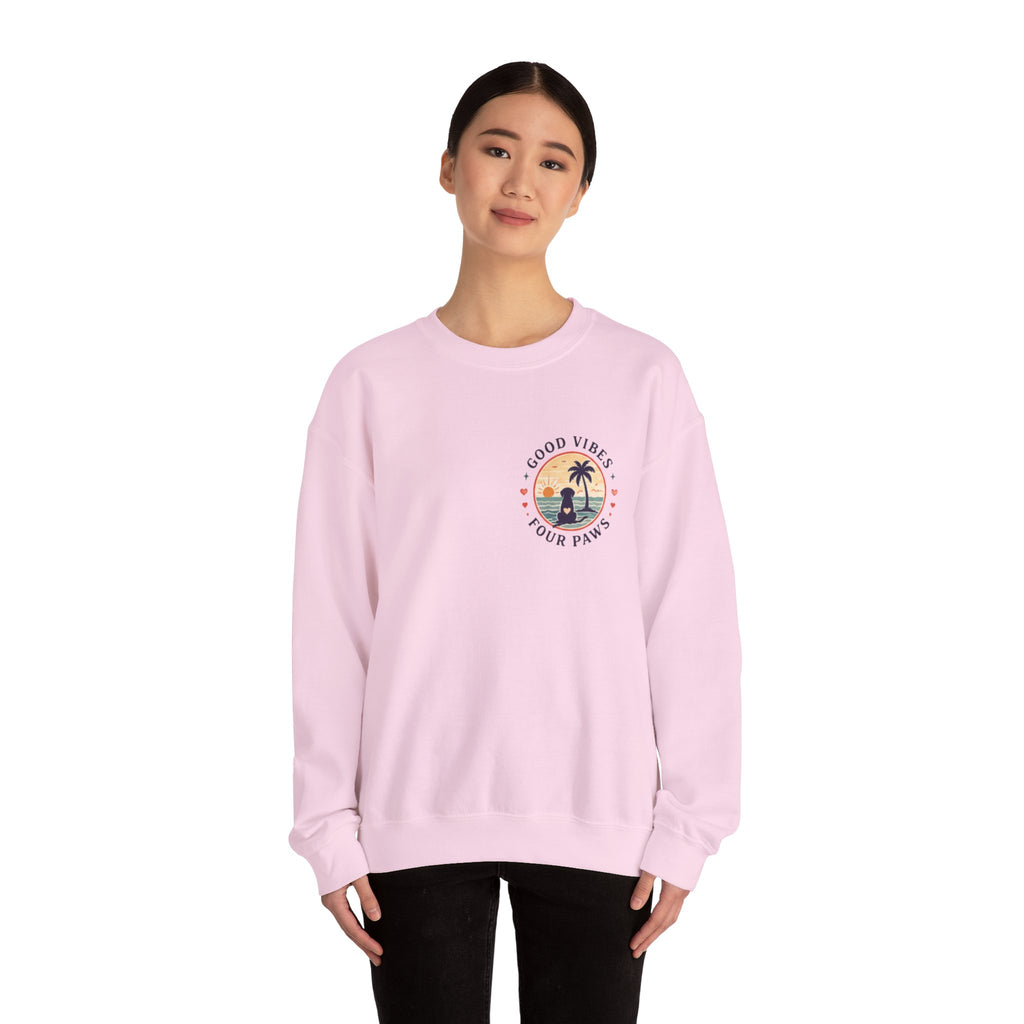 Unisex "Good Vibes" Crewneck Sweatshirt Keep It Simple Retro Camper Van