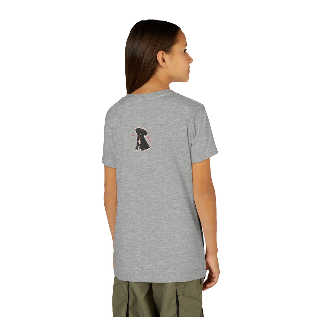 Youth Colorful "Team Amore" with Heart & Puppy Graphic T-Shirt