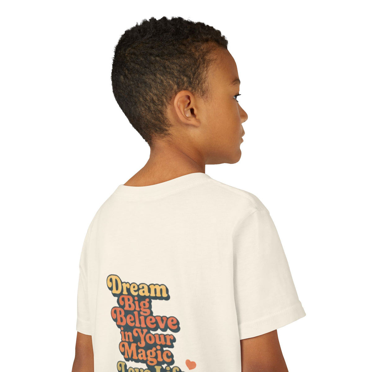 Unisex Youth Tee "Dream Big, Believe in Your Magic, Love Life" Retro Graphic