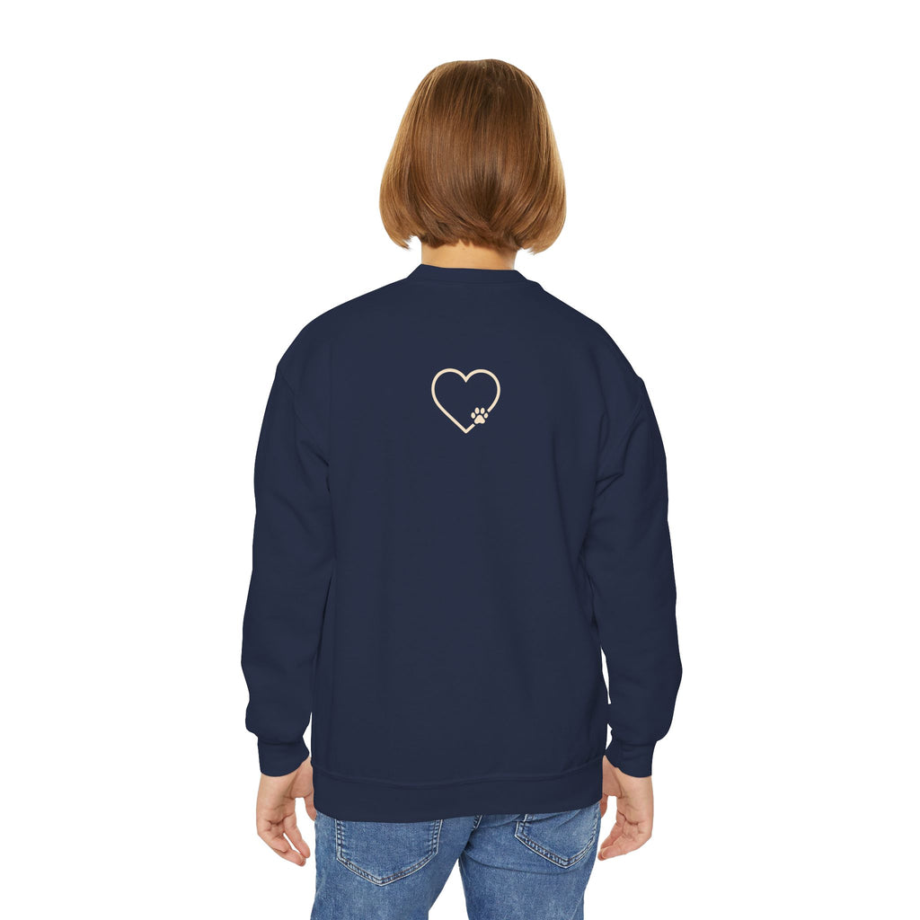 Amore Youth Crewneck Sweatshirt Heart Paw Graphic
