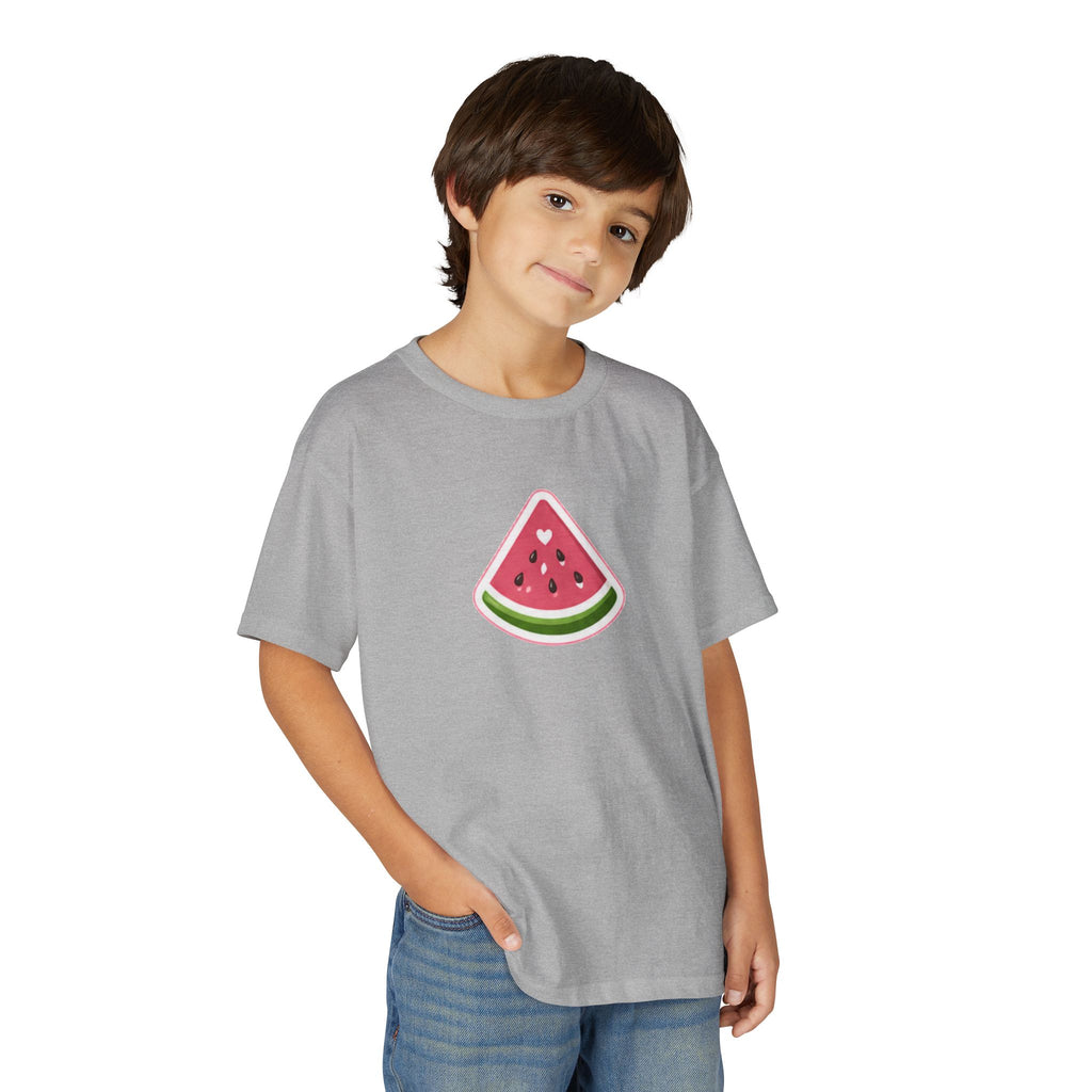 Kids Watermelon Slice T-Shirt with Amore Puppy Back Graphic