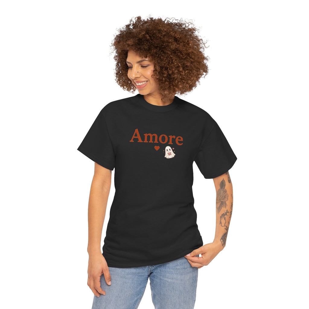 Women's Amore Halloween Icon Palm Trees & Pumpkin Spice Graphic T-Shirt