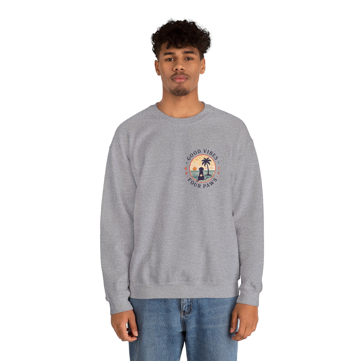 Unisex "Good Vibes" Crewneck Sweatshirt Keep It Simple Retro Camper Van