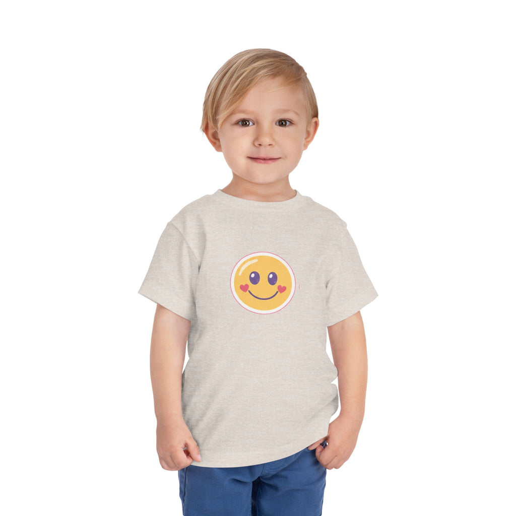 Toddler T-Shirt Smiley Face Be Happy. Be You. Backprint