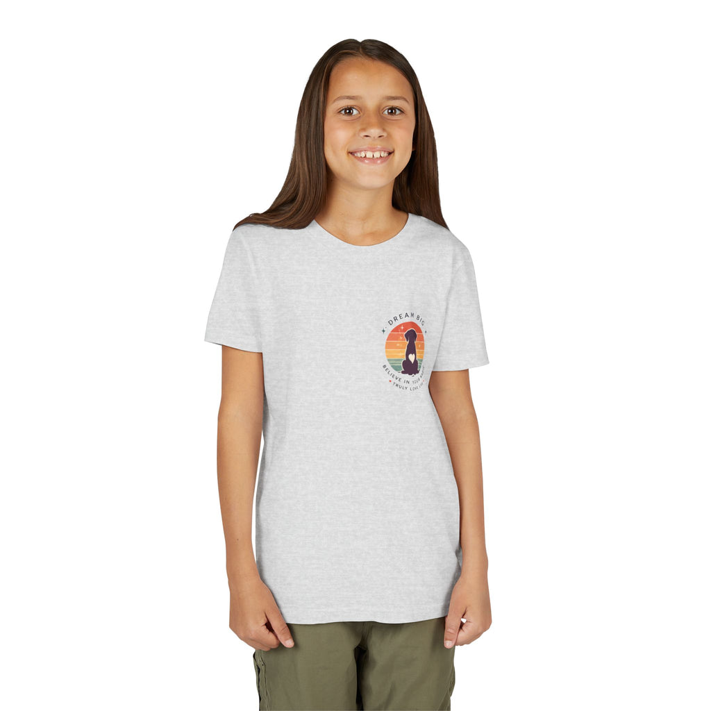 Unisex Youth Tee "Dream Big, Believe in Your Magic, Love Life" Retro Graphic