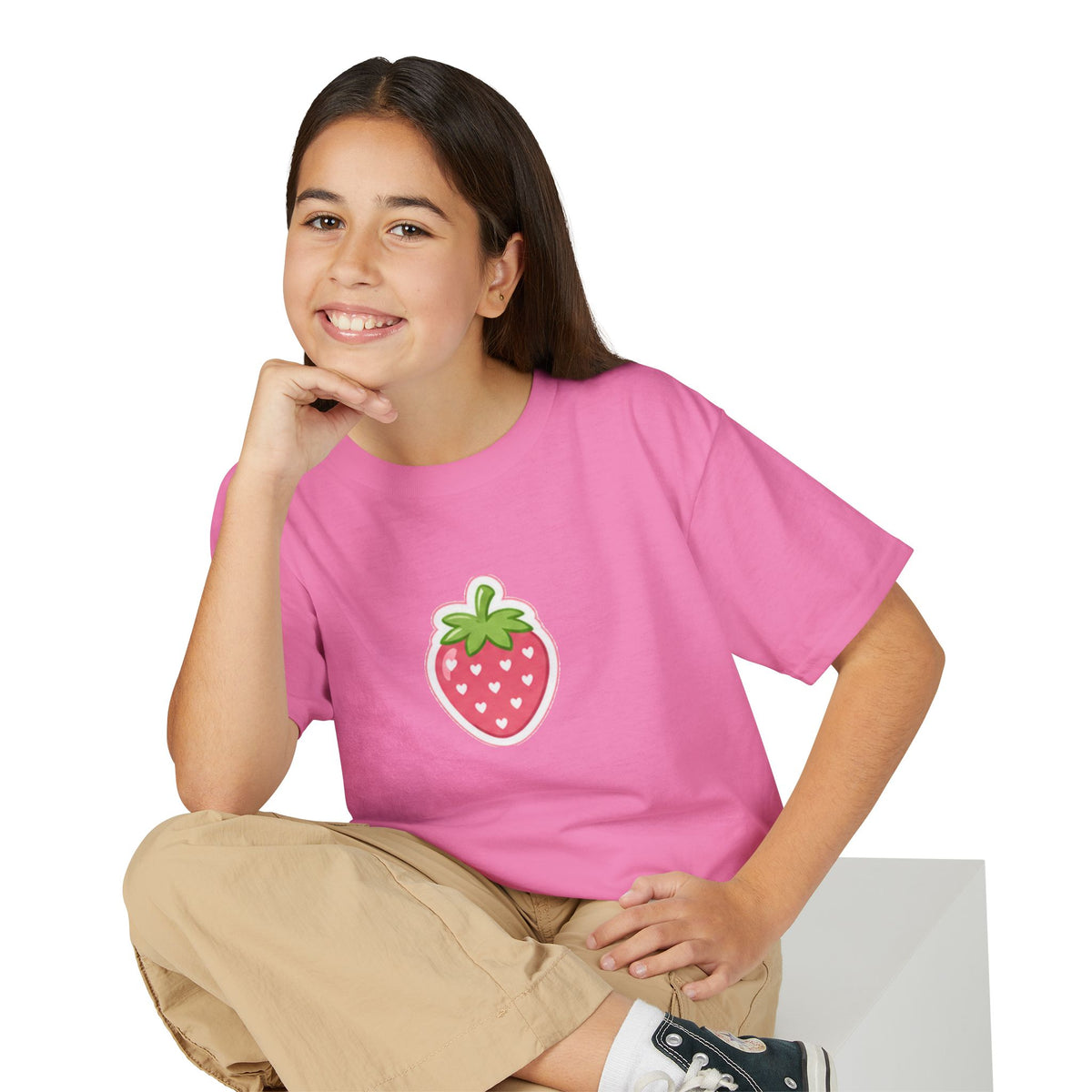 Kids Strawberry Fruit T-Shirt Amore Puppy Graphic