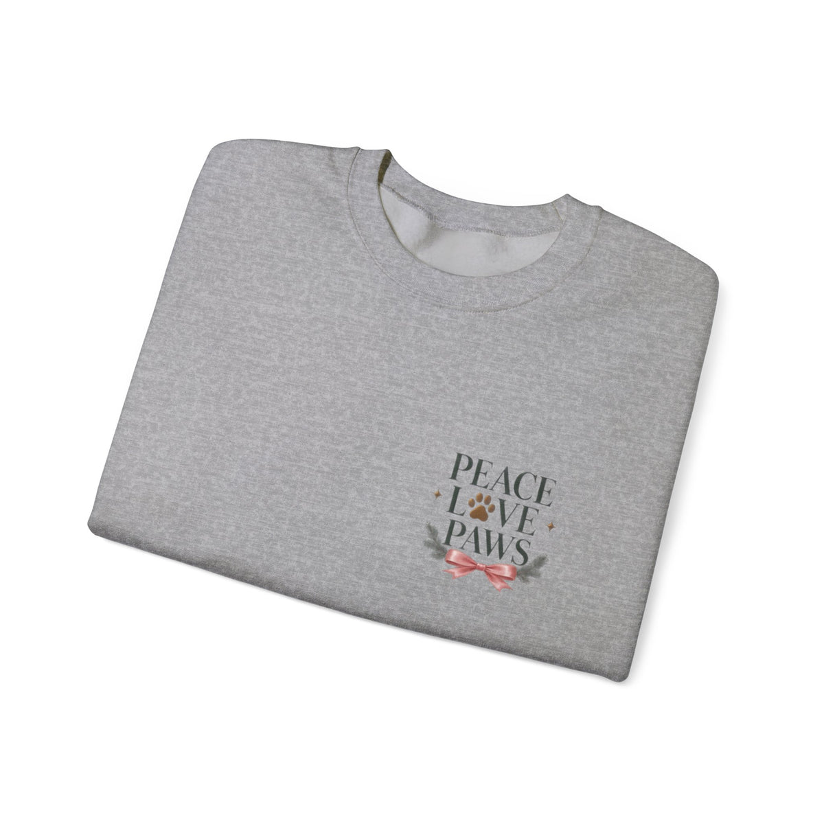Peace Love Paws Merry Woofmas Christmas Dog Lover Crewneck Sweatshirt