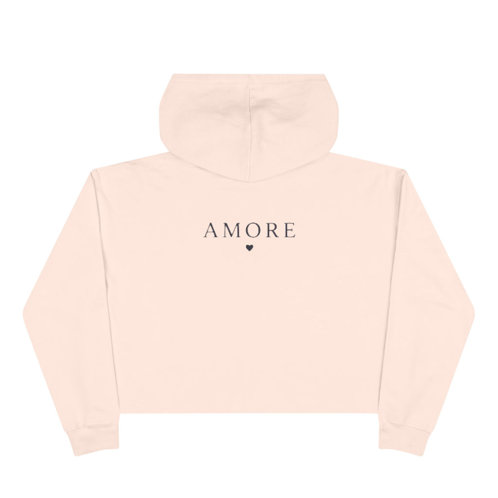 Adult Crop Hoodie Amore Valenti & Co Logo Dog Heart Silhouette