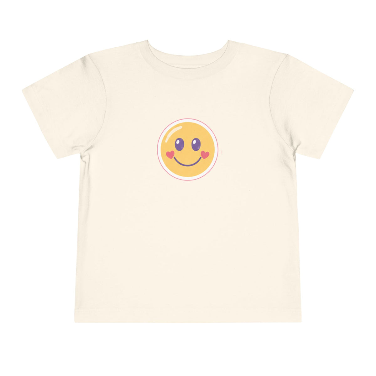 Toddler T-Shirt Smiley Face Be Happy. Be You. Backprint