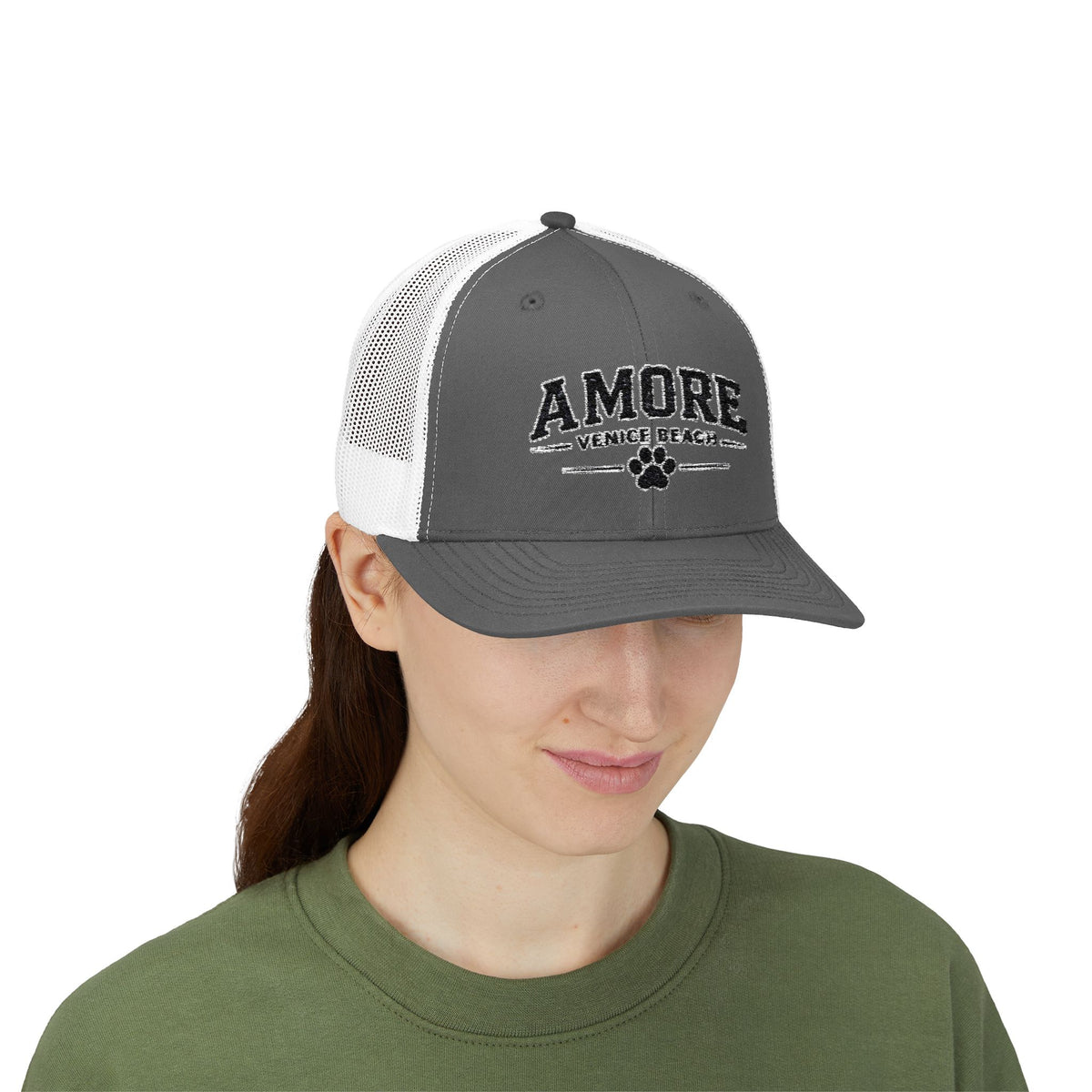 Adult Amore Venice Beach Graphic Trucker Cap | Embroidered Snapback