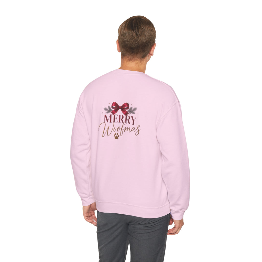 Peace Love Paws Merry Woofmas Christmas Dog Lover Crewneck Sweatshirt