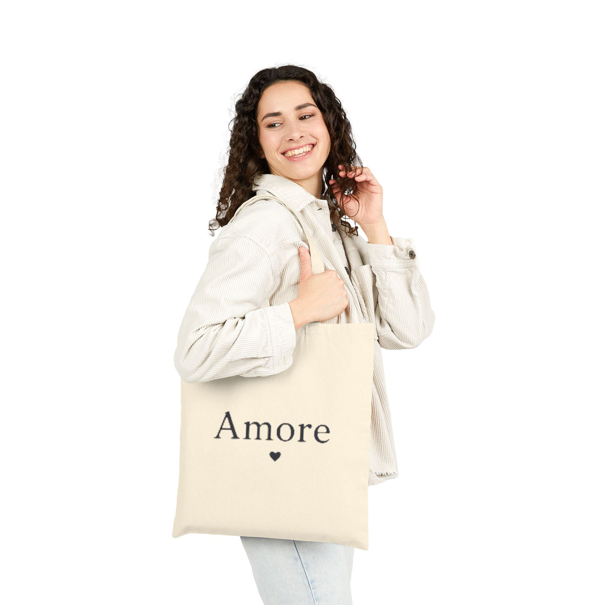 Amore Heart Canvas Tote Bag – Everyday Coastal Essential