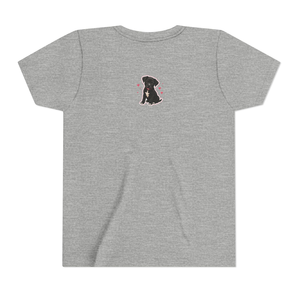 Youth Colorful "Team Amore" with Heart & Puppy Graphic T-Shirt