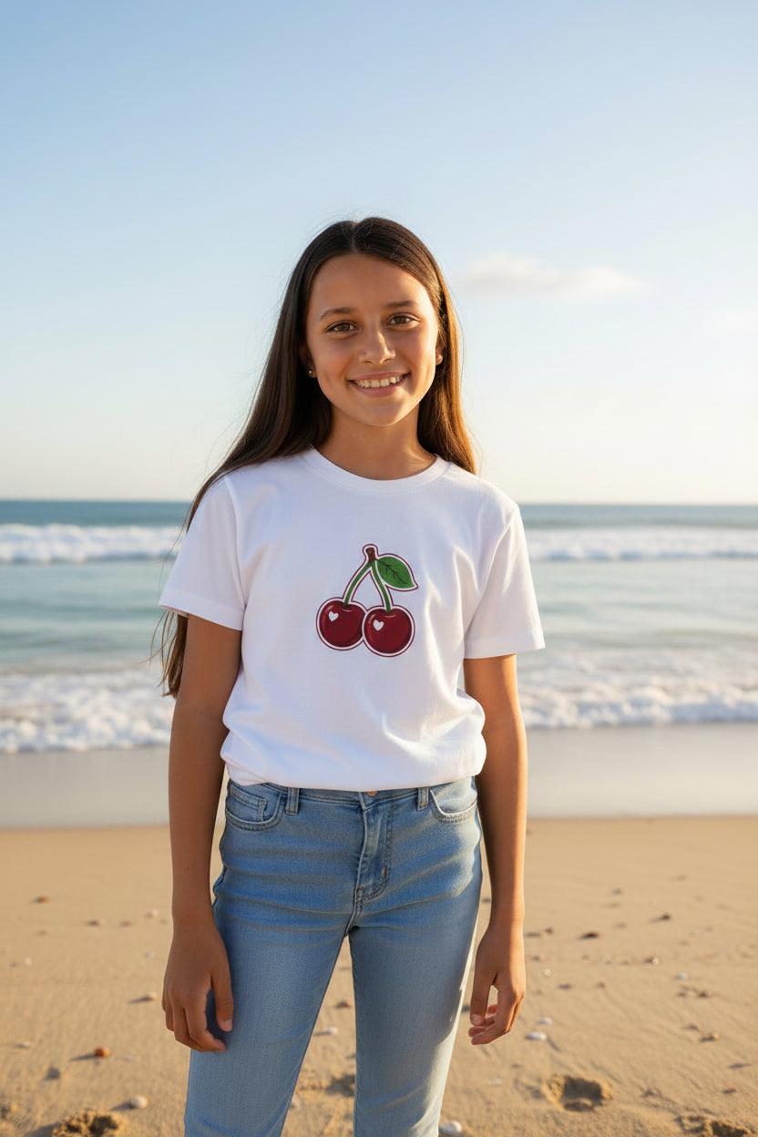 Youth Girls Cherry & Amore Graphic T-Shirt