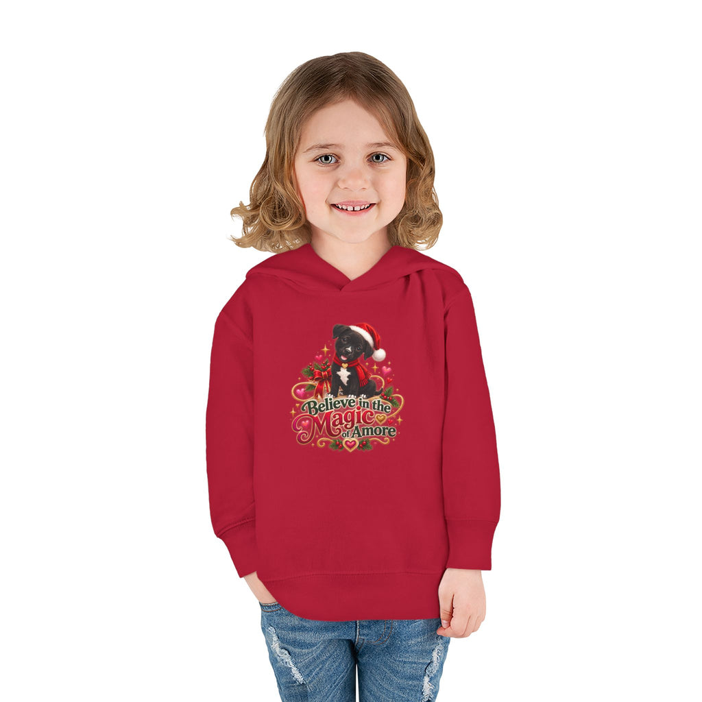 Believe in the Magic of Amoré Christmas Toddler Pullover Hoodie