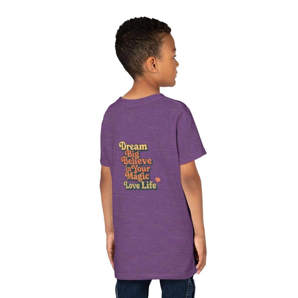 Unisex Youth Tee "Dream Big, Believe in Your Magic, Love Life" Retro Graphic