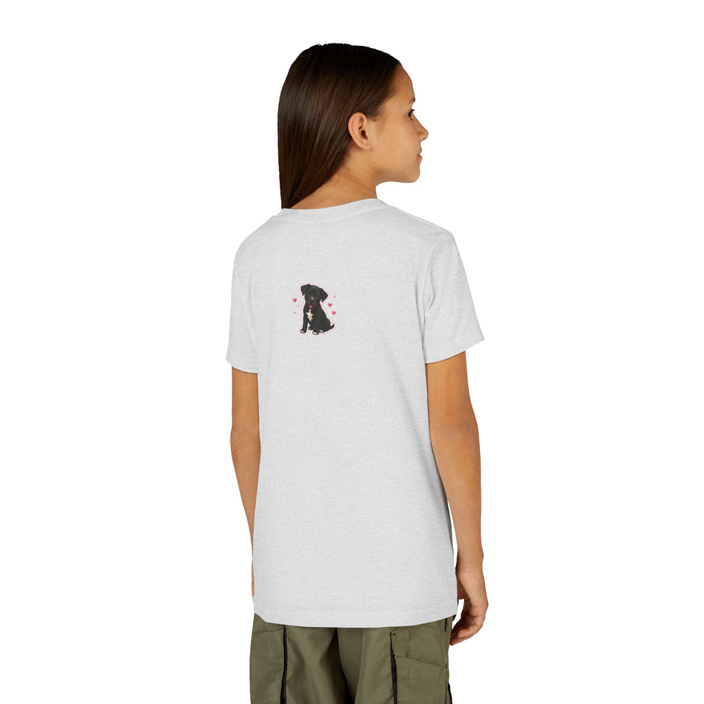 Youth Colorful "Team Amore" with Heart & Puppy Graphic T-Shirt