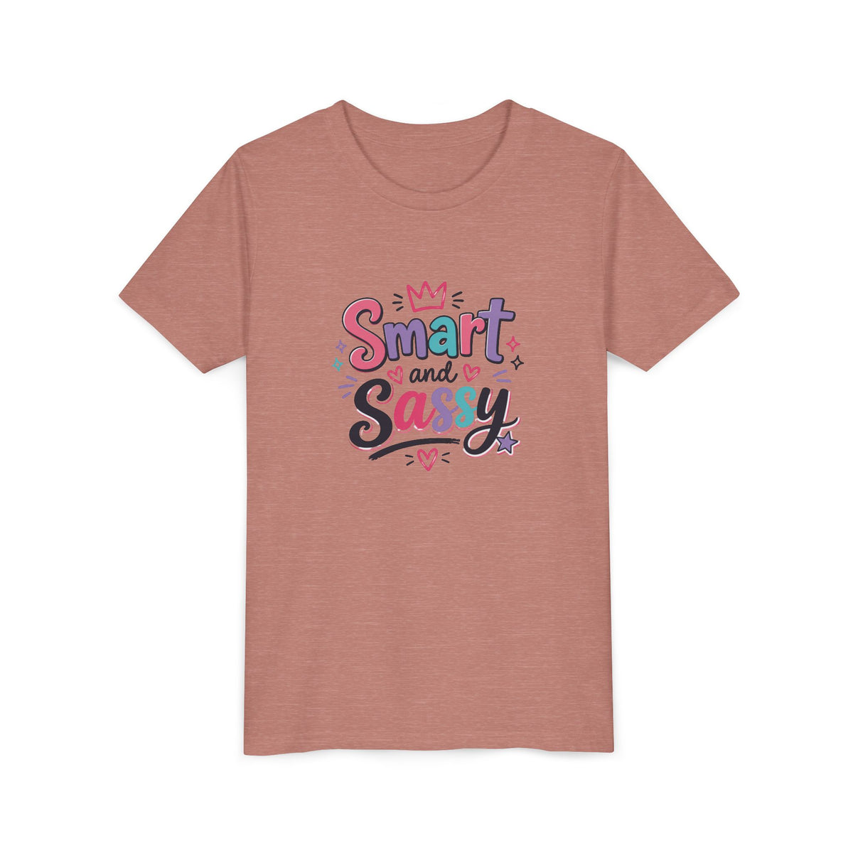 Youth Girls Smart and Sassy Pink & Purple Amore Graphic T-Shirt