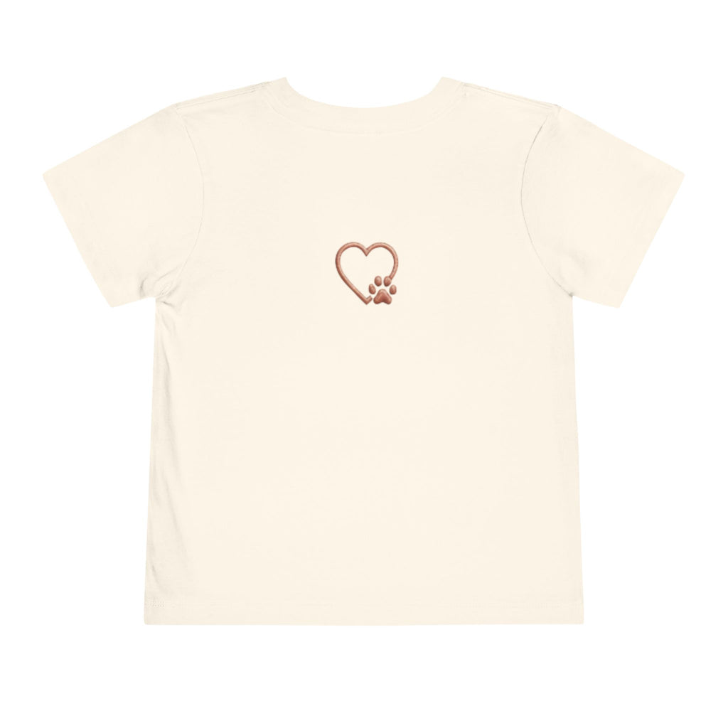 Toddler Team Amore Colorful T-Shirt with Heart Paw Back