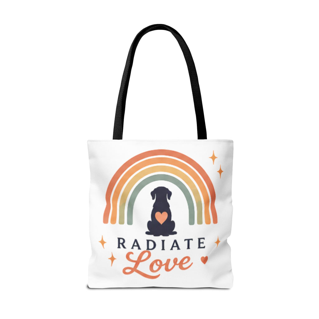 Radiate Love Dog Rainbow Tote Bag