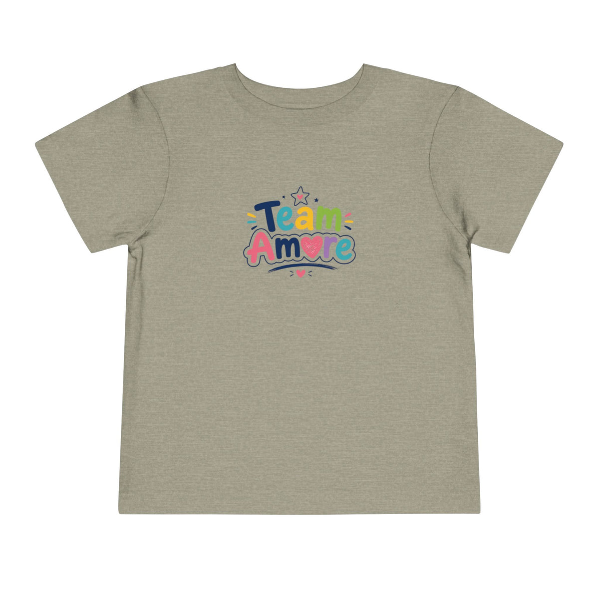 Toddler Team Amore Colorful T-Shirt with Heart Paw Back