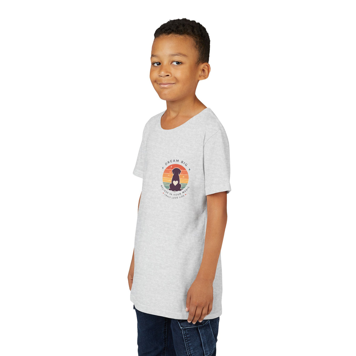 Unisex Youth Tee "Dream Big, Believe in Your Magic, Love Life" Retro Graphic