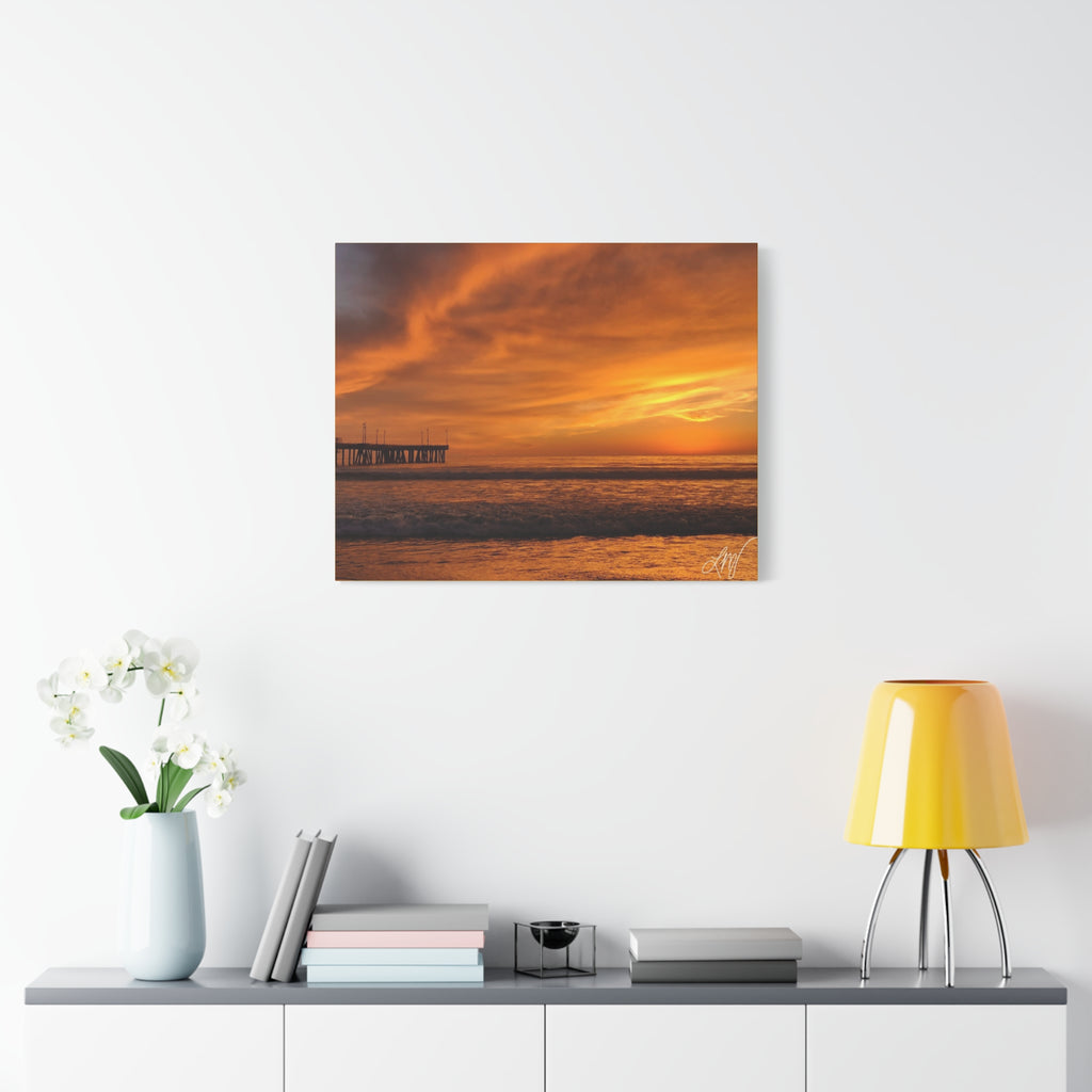 Golden Sunset Venice Beach Canvas Print Wall Art
