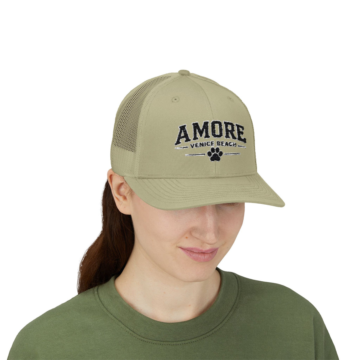 Adult Amore Venice Beach Graphic Trucker Cap | Embroidered Snapback