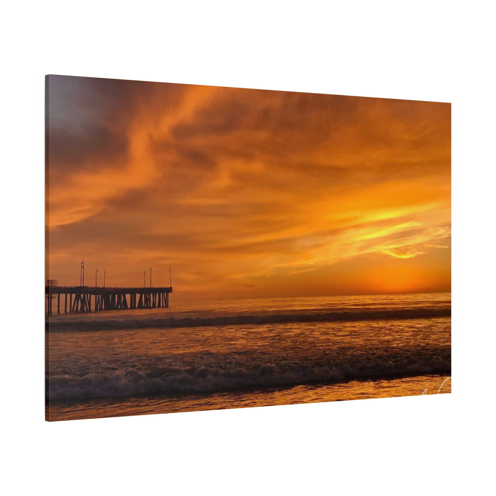 Golden Sunset Venice Beach Canvas Print Wall Art