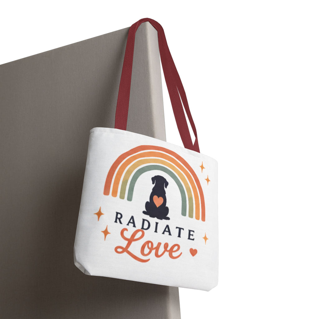 Radiate Love Dog Rainbow Tote Bag