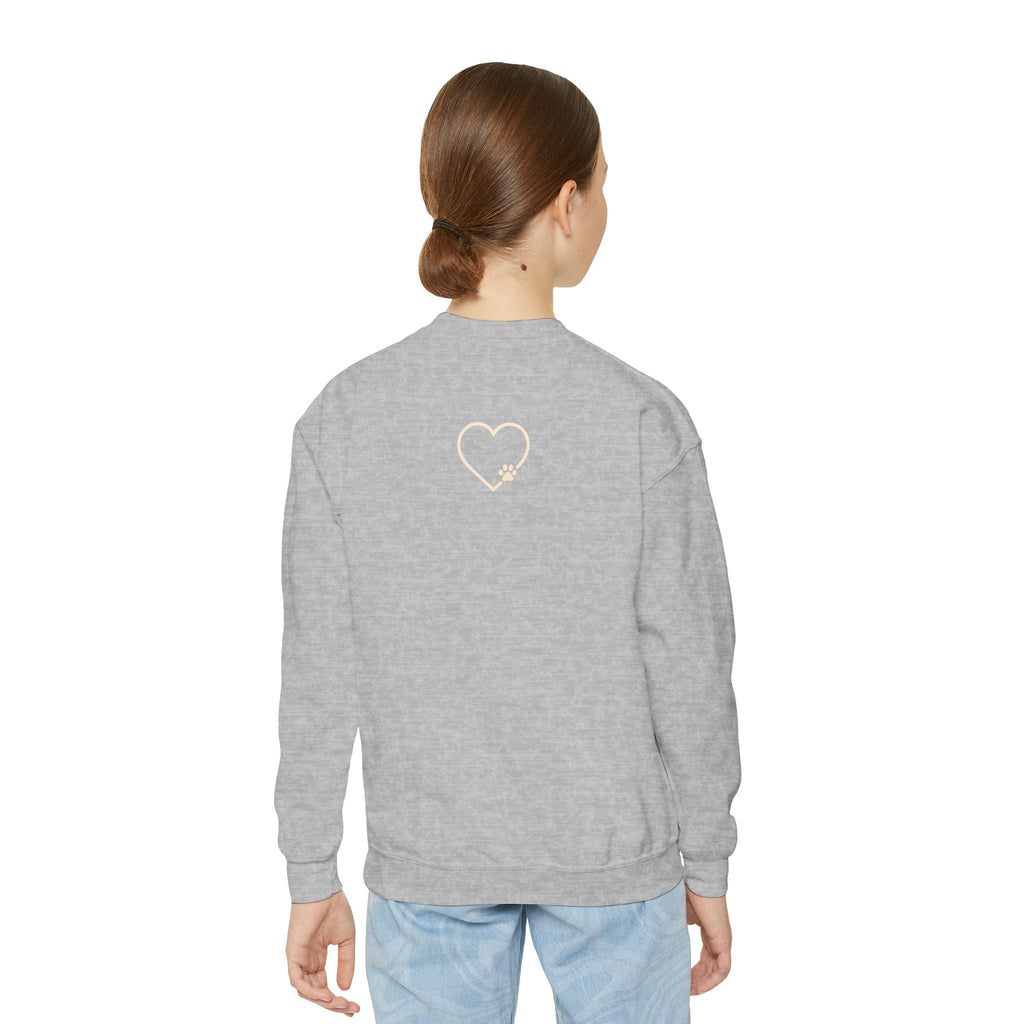 Amore Youth Crewneck Sweatshirt Heart Paw Graphic
