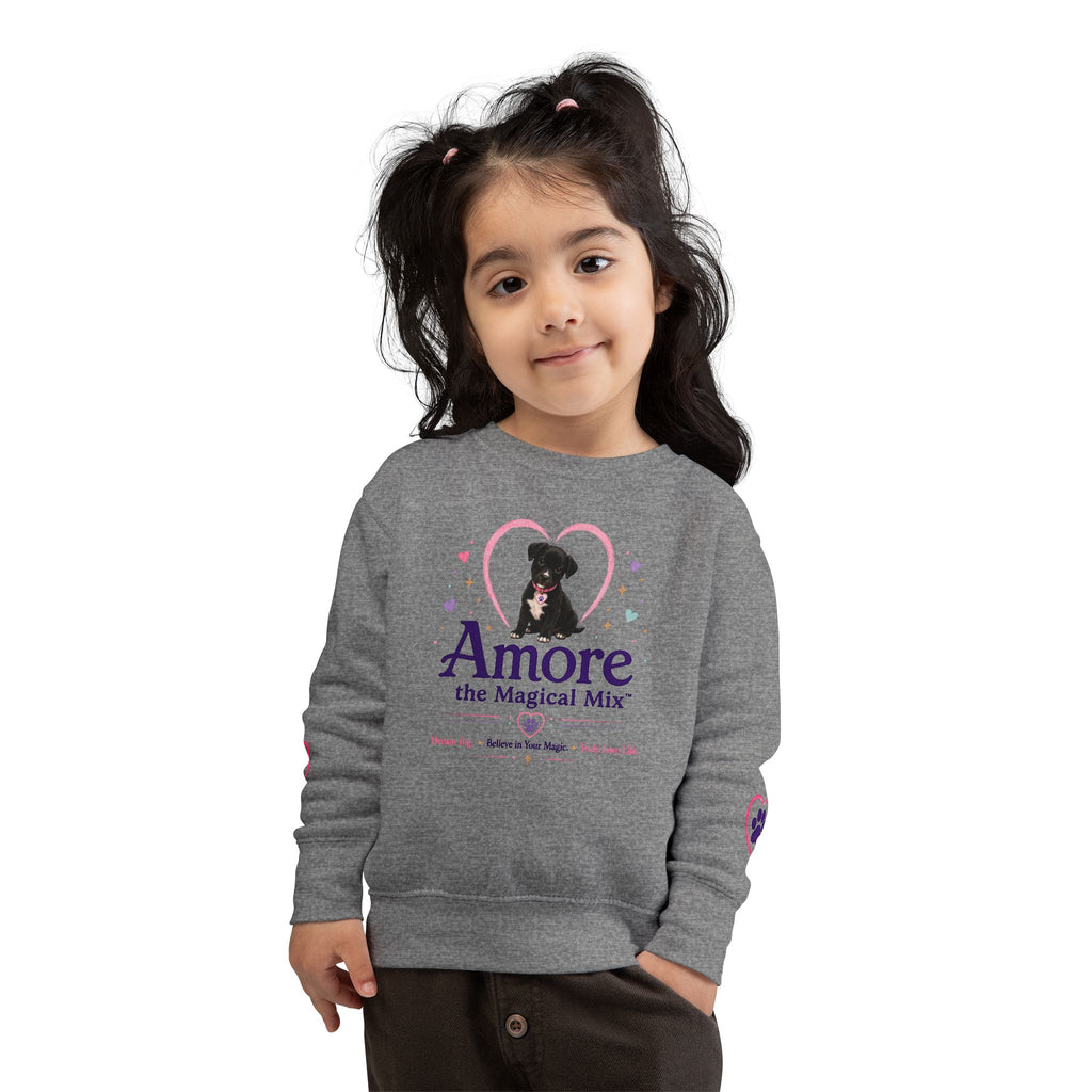 Toddler Amore the Magical Mix Sweatshirt Heart Puppy & paw print