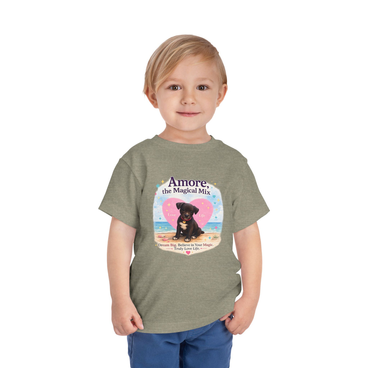 Toddler Tee "Amore the Magical Mix" Puppy Love Beach Shirt