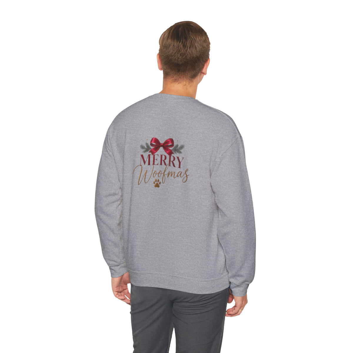 Peace Love Paws Merry Woofmas Christmas Dog Lover Crewneck Sweatshirt