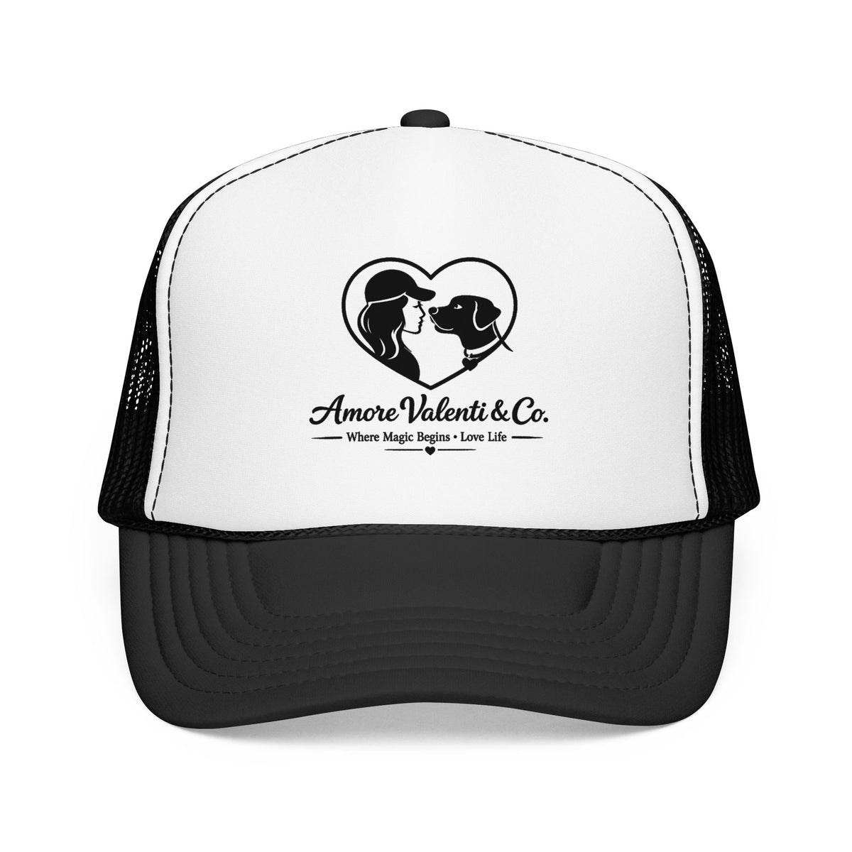 Adult Trucker Hat Amore Valenti & Co. Logo