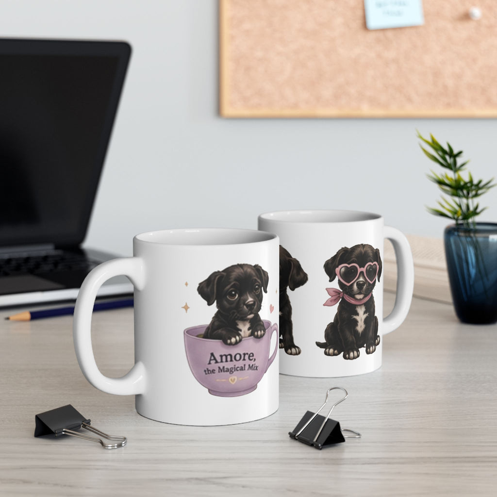 Amore the Magical Mix Character Ceramic Mug  with Butterfly & Hearts (11oz/15oz)